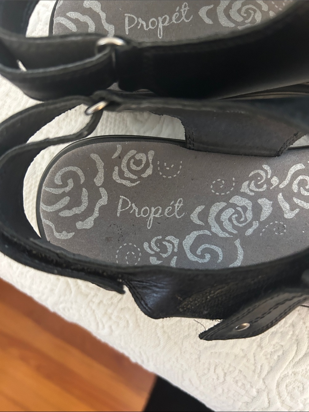 Propel Comfort Adjustable Black Women's Sandals - Picture 2 of 5
